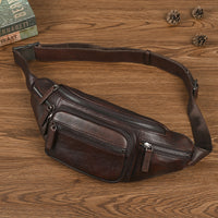 Cowhide Retro-style Casual Chest Bag