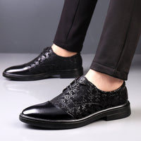 Men's Casual British-Style Korean-Style Pointed-Toe Leather Shoes
