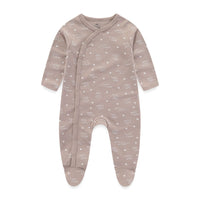 3 Pieces New Baby Cotton Long-sleeved Jumpsuit Baby Foot-wrapped Romper Boneless Sewing Pajamas