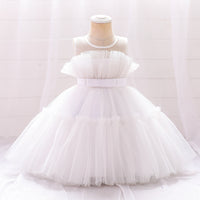 Girls Fashion Solid Color Puffy Net Yarn Cake Skirt