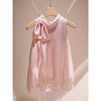 French-style Slightly Mature Niche Purple Bow-tie Blouse