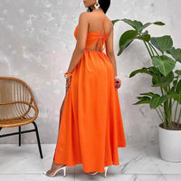 European And American-style Sexy Strapless V-neck Loose-fitting Dress