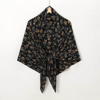 Pearl Chiffon Printed Square Scarf Pleated Scarf
