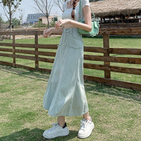 Summer New Women's Denim Skirt High Waist Denim Fishtail Skirt Loose And Slimming