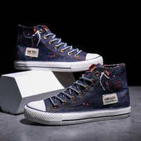 Men's Denim Canvas Shoes Trendy High-top Shoes