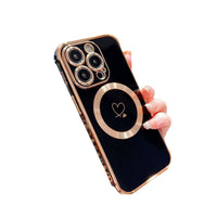 Phone Case Side Love Magnetic Suction Shell Hollow Double Love Protective Cover