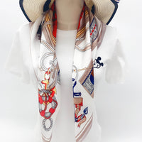 Sun shading printed silk scarf
