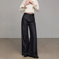 Dark Blue Loose-Fit Wide-Leg Denim Jeans