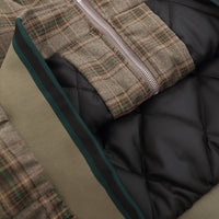 American Retro Plaid Baseball Stand Collar Coat Cotton-padded Jacket