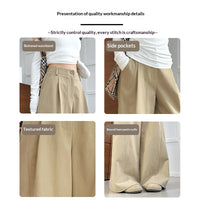 Womens Casual Loose-fitting High-waisted Wide-leg Pants