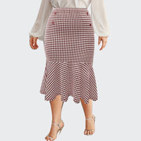 Spring Slimming Mermaid Midi Skirt For Curvy Women