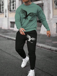 Men's Printed Casual Sports Long-sleeved Sweater