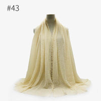 Bubble plain Scarf / cotton scarf fringes women soft solid hijab popular muffler shawls big Pashmina wrap hijab