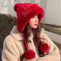 Velvet Thickened Cold And Warm Pure Color Knitted Hat