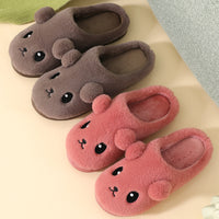 Cute Cartoon Cotton Slippers For Women Winter Warm Indoor Non-slip Thick-soled Home Slippers Furry Plush House Shoes