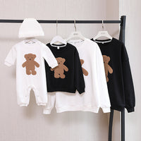 Spring And Autumn Cartoon Bear Embroidered Sweater Long Sleeve Parent-child Wear