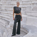 Women's Irregular Flared Trousers Suit