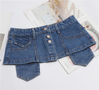 Fashionable All-match Denim Girdle With Women's Decoration