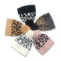 Wool Korean All-match Warm Mink Fur Sleeve Ball Leopard Print Knitted Hat