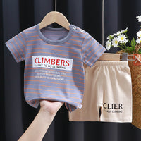 Hildren's Short-sleeved Suit Summer Cotton T-shirt