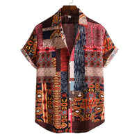 Summer New Plus Size Men's Casual Fashion Digital Printing Short Sleeve Shirt