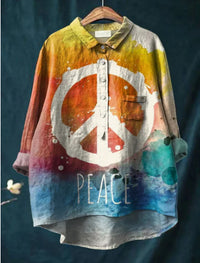 Casual Long Sleeve Shirt Print