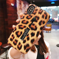 Tide brand leopard print ring stand phone case
