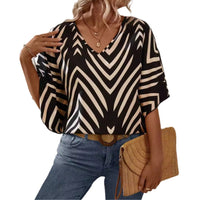 Loose Casual Women's Printed Batwing Shirt