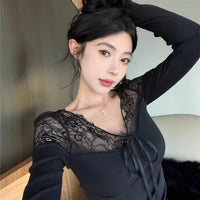 Elegant Sexy V-neck Long-sleeve Top For Women