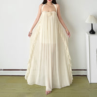 Casual Solid Color Women's Asymmetrical Long Dress