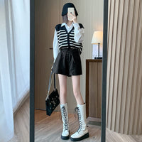 Elastic High-waisted Slimming Wide-leg Pants