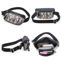 New mini small waist bag leather snake print waist bag