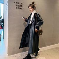 Autumn New Leather Trench Slim-fit Leather Coat