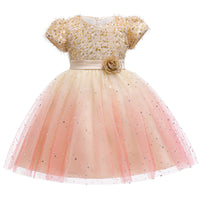 Children's sparkling starry sky dress wedding host catwalk