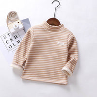 Striped Mid-Neck Single-Piece Neck Bottoming Shirt