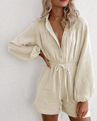 Single-breasted Cardigan Loose Jumpsuit