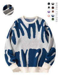 Men's Minimalist Printed Versatile Knit Sweater