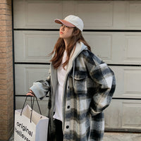 Plaid Net Red Woolen Coat Small Windbreaker