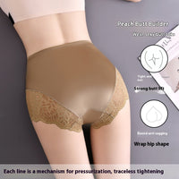 Lace Hollow Seamless Underwear Women's Antibacterial Breathable Cotton Crotch High Waist Hip Lift Briefs
