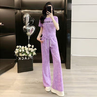 Women's Fashionable Slimming Casual Short-Sleeve Set