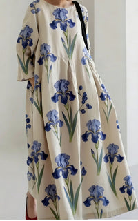 Women's Loose Round-Neck Printed Dress
