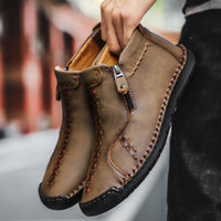 Men's Hand-stitched High-top Men's Shoes Large Size Outdoor