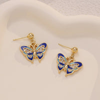 Dripping Oil Butterfly Studs Sweet Girl's Earrings