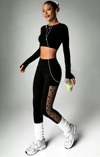 Athletic Outdoor Butt-lifting Mesh-panel Spliced Tights With Pockets
