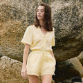 Two Piece Set Of Lace Top And Shorts