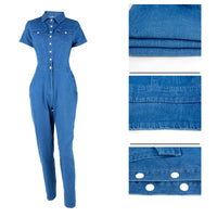 Ladies Fashion Fit Solid Color Casual Jumpsuit