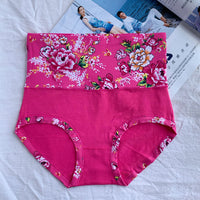 Women's High Waist Plus Size Printed Cotton Underwear