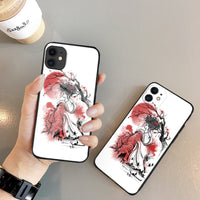 Geisha Dreamland Tempered Glass Soft Silicone Phone Case
