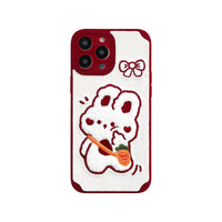 Red Rabbit Embroidered Woolen New Year Mobile Phone Case