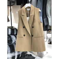 Springautumn Casual Chic Sleeveless Blazer Vest Top